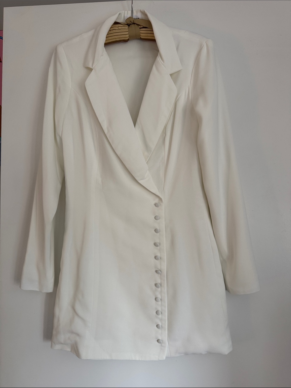 superdown White Double-Breasted Mini Blazer Dress